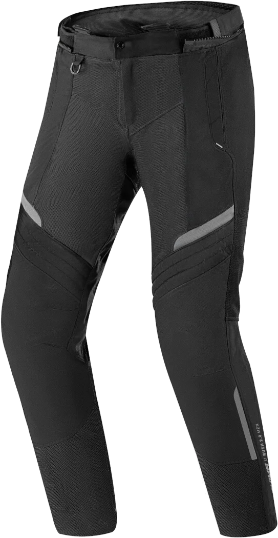 SHIMA Rush 2.0 Vented Waterproof Black Textile Motorcycle Pants, black