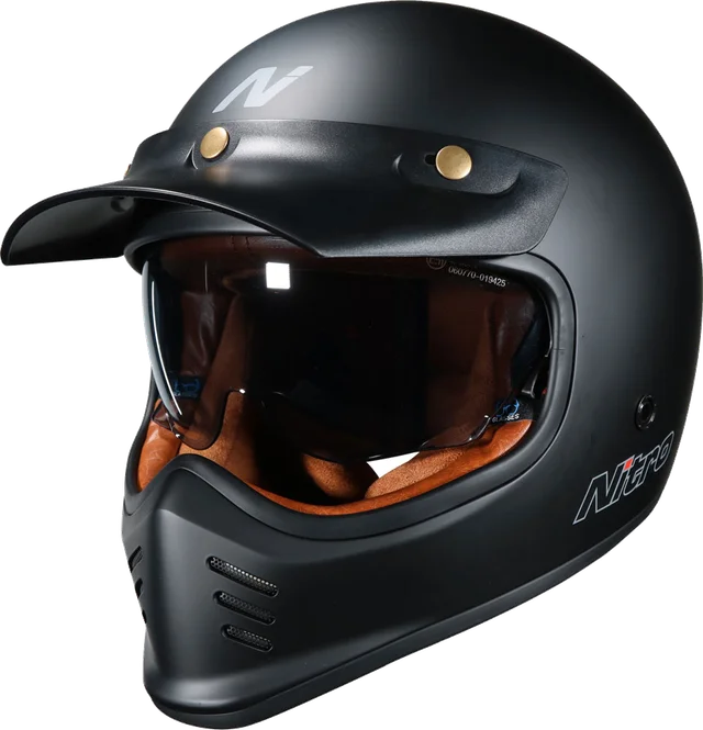Nitro MX502 Moto Helmet Satin Black, Satin Black