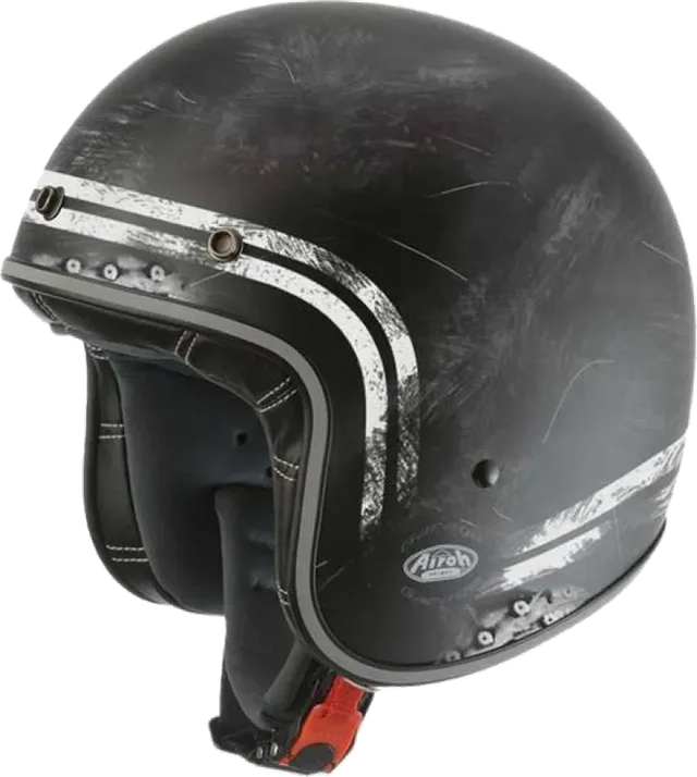 Airoh Garage Raw Open Face Helmet, Black
