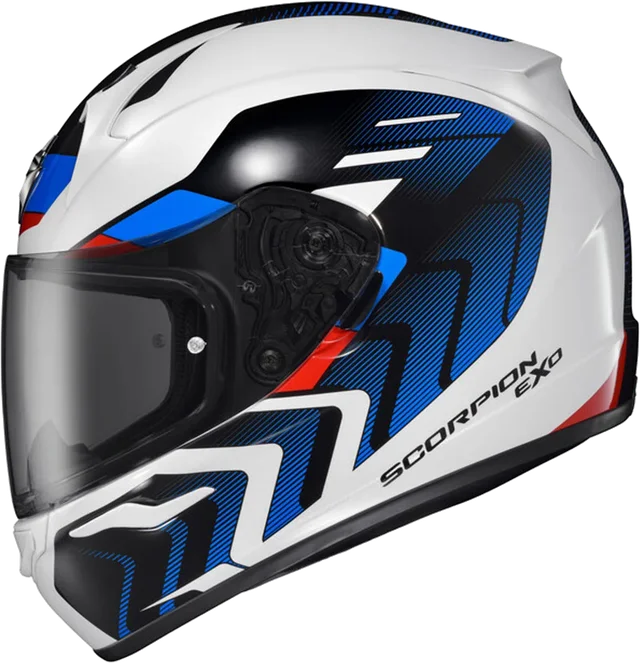 Scorpion EXO EXO-R320 Alchemy Helmet CLOSEOUT, white blue red