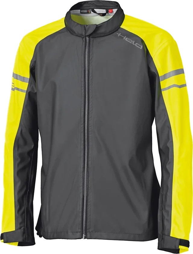 Held Rainstretch Rain Jacket Black Yellow, black neon yellow