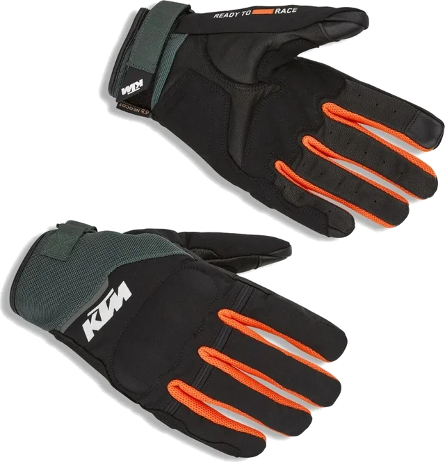 KTM PowerWear Two 4 Ride V3 Gloves, Black/Green