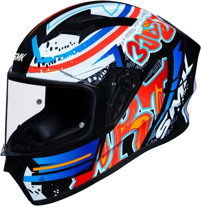 SMK Stellar Graffiti Full Face Helmet, black red orange