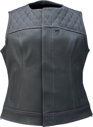 Z1R Women's Werk Leather Vest, Black