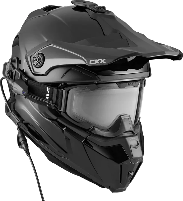 CKX Titan Original Solid Helmet w/ Electric Goggle, black