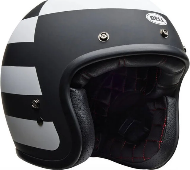 Bell Custom 500 Helmet EC22.06 Parlor Matt Black White, EC22.06 Parlor Matt Black White