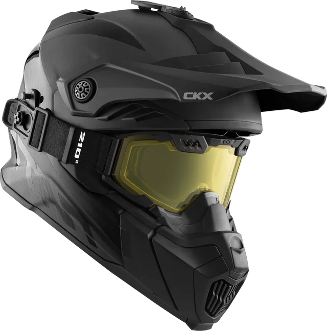 CKX Titan Air Flow Carbon Solid Helmet w/ Dual Lens Goggle, carbon