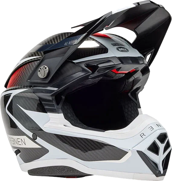 Bell Moto-10 Spherical Renen Raycon Helmet, Matte/Gloss Black/White