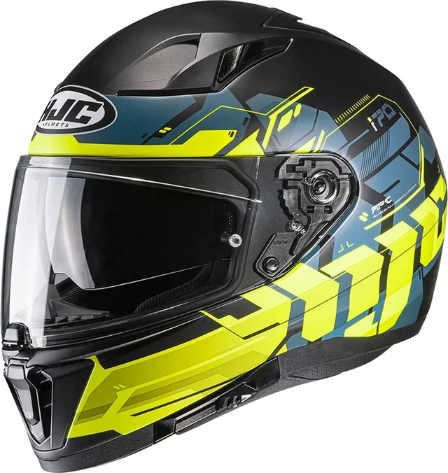 HJC i70 Helmet Alligon MC3HSF Blue/Yellow Fluo Matt
