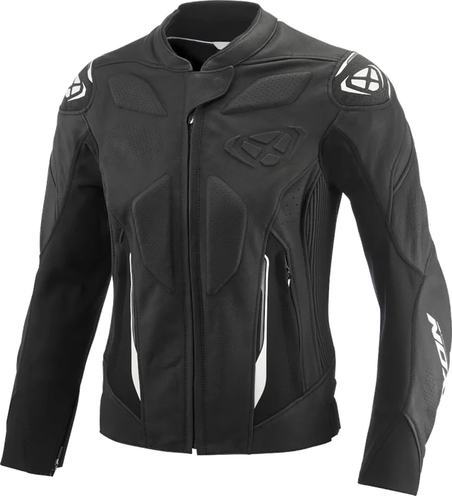 Ixon Wonder-SP JKT L Black White Ladies Leather Motorcycle Jacket, Black White