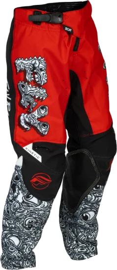 Fly Racing FLY 2026 Kinetic Kids Mutant Trousers - Red/White/Black, Red