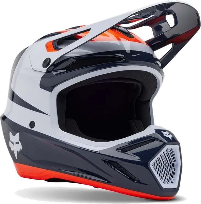 FOX V3 Divider MIPS Marine Blue Motocross Helmet, Blue