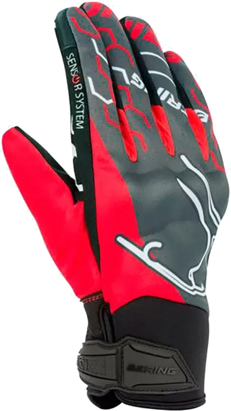 Bering Walshe Gloves, Black / Grey / Red