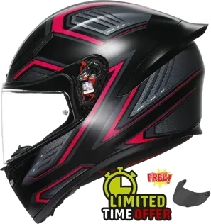 AGV K1-S SLING - MATT.BLK/PINK - Free Dark Visor, matt.blk pink
