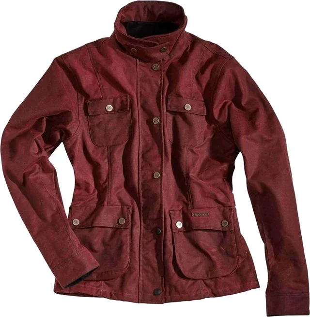Rokker Ladies Wax Cotton Jacket Red