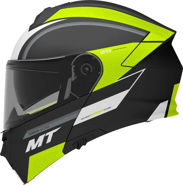 MT Genesis SV Helmet Cave Matt Black Fluo Yellow, Cave Matt Black Fluo Yellow