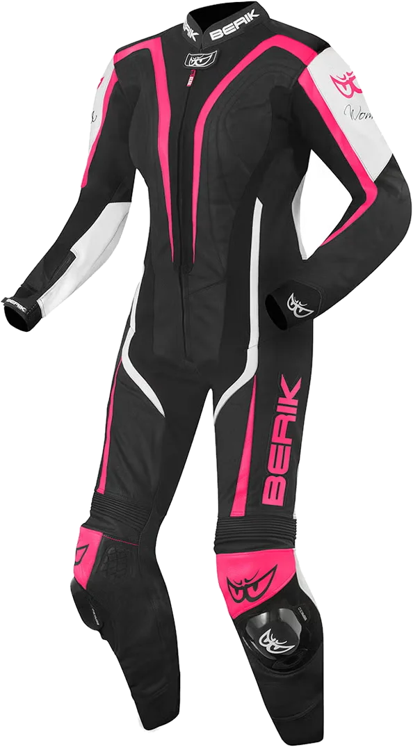 Berik Zora Ladies One Piece Motorcycle Leather Suit, black/fuchsia