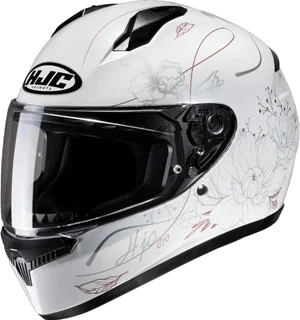 HJC Youth C10 Epik Full Face Helmet (White/Pink), white