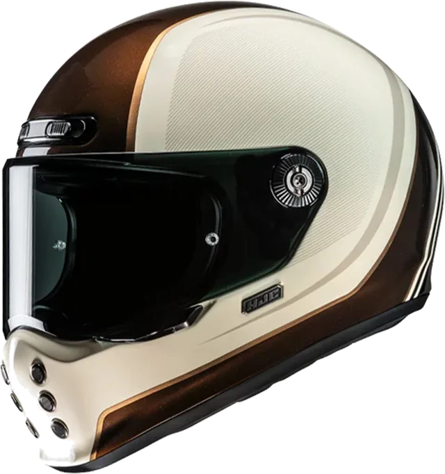 HJC V10 Helmet Hodu MC9 White Cream/Brown Gloss