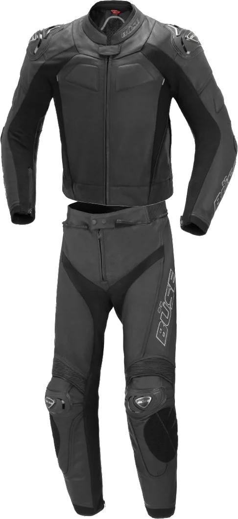 Büse Assen Black 2PC Leather Motorcycle Suit, black