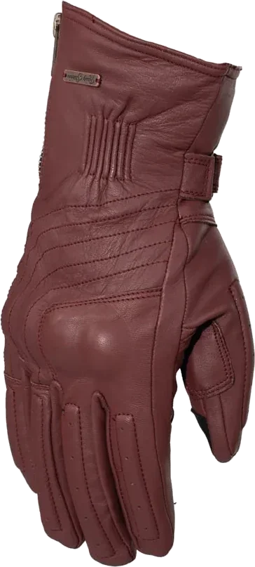 Rusty Stitches Ray Leather Gloves Maroon