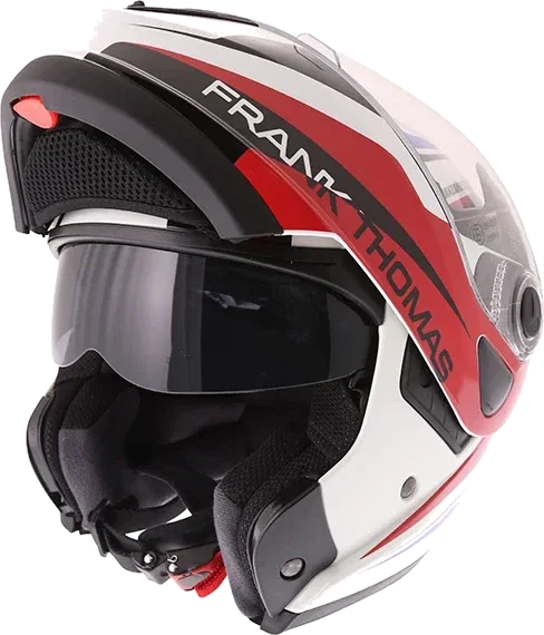 Frank Thomas DV06 Flip Front Helmet White Red Blue, White Red Blue