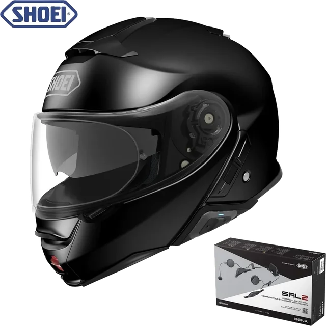 Shoei Neotec II Modular Bluetooth Helmet Gloss Black SRL Installed