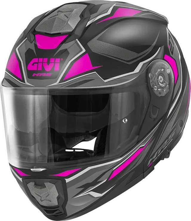 Givi Flip Up Helmet X27 Sector Black/Titanium/Fuchsia Matt