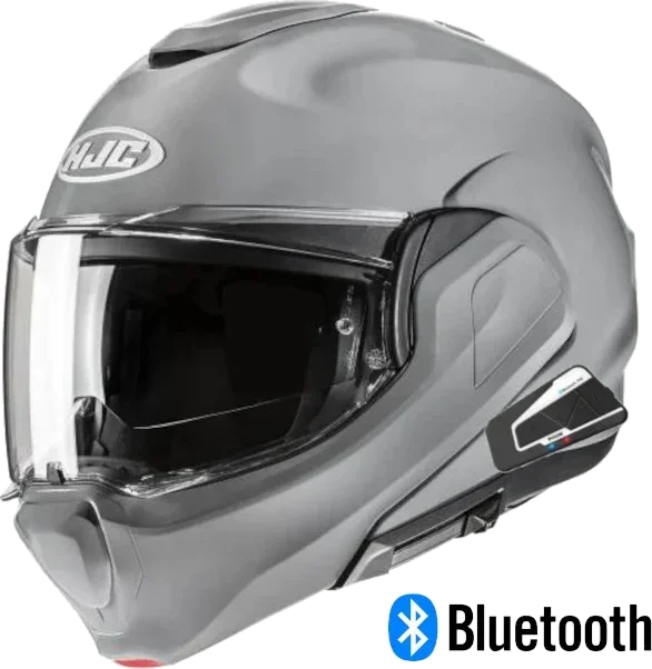 HJC F100 Modular Bluetooth Helmet Nardo Grey