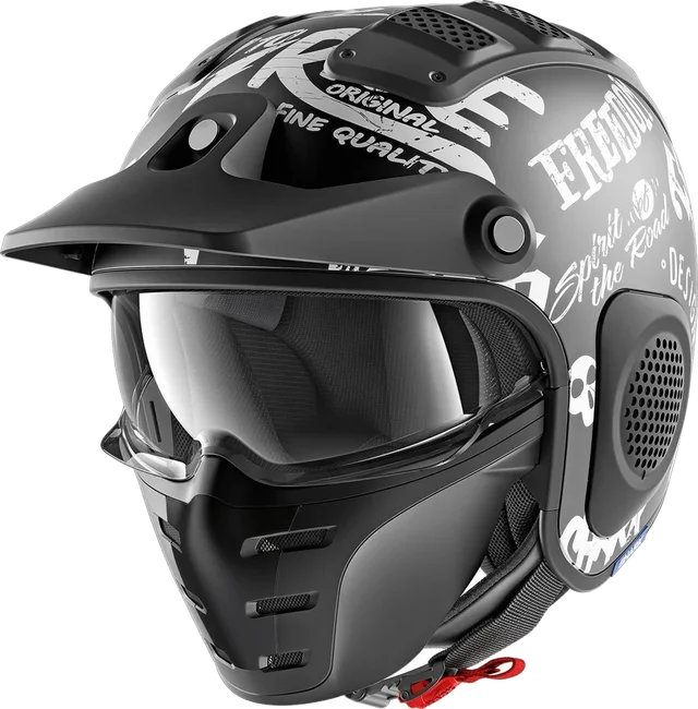 Shark X-Drak Freestyle Cup Mat Jet Helmet, black/white