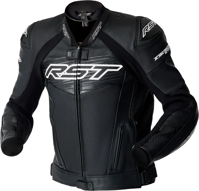 RST Moto Tractech Evo 5 D3O Leather Jacket, Black/White