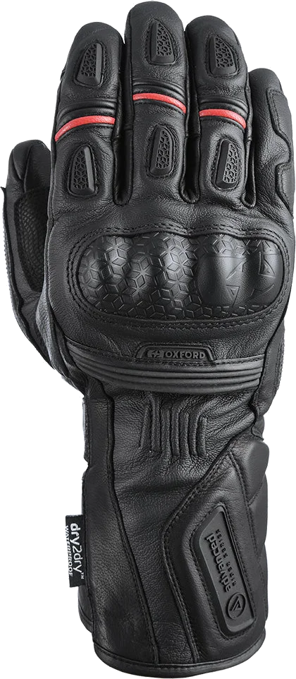 Oxford Products Oxford Mondial Long Leather Gloves Tech Black, Black