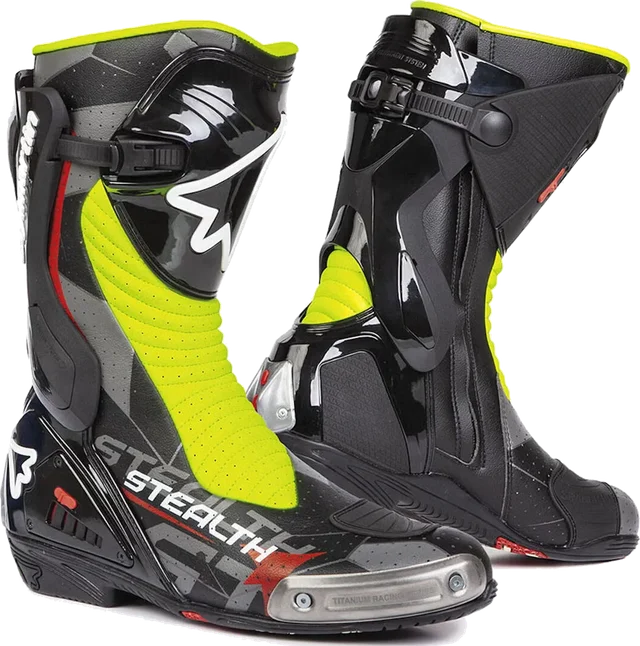 Stylmartin Stealth EVO Air Boot, Black - Yellow Fluo