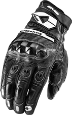EVS Mens Silverstone Leather Gloves 2013, Black, White