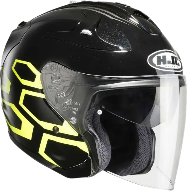 HJC FG Jet Dukas Open Face Helmet, Hi-Viz Green