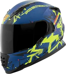 Speed & Strength Speed and Strength Speed & Strength SS1600 Critical Mass Full Face Motorcycle Helmet, Blue Yellow Black