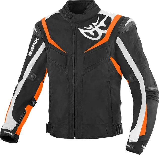 Berik Endurance Waterproof Motorcycle Textile Jacket, black/white/orange