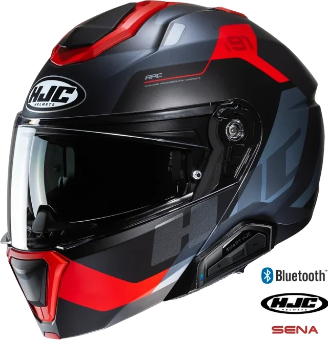 HJC i91 Modular Bluetooth Helmet Carst MC-1SF 11b installed