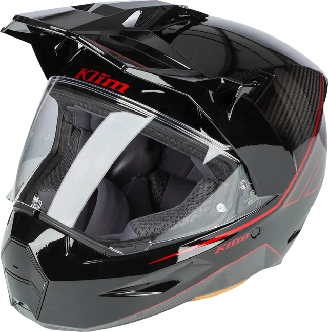 Klim X1 Alpha Helmet ECE/DOT, Quanta Gloss Black - Fiery Red