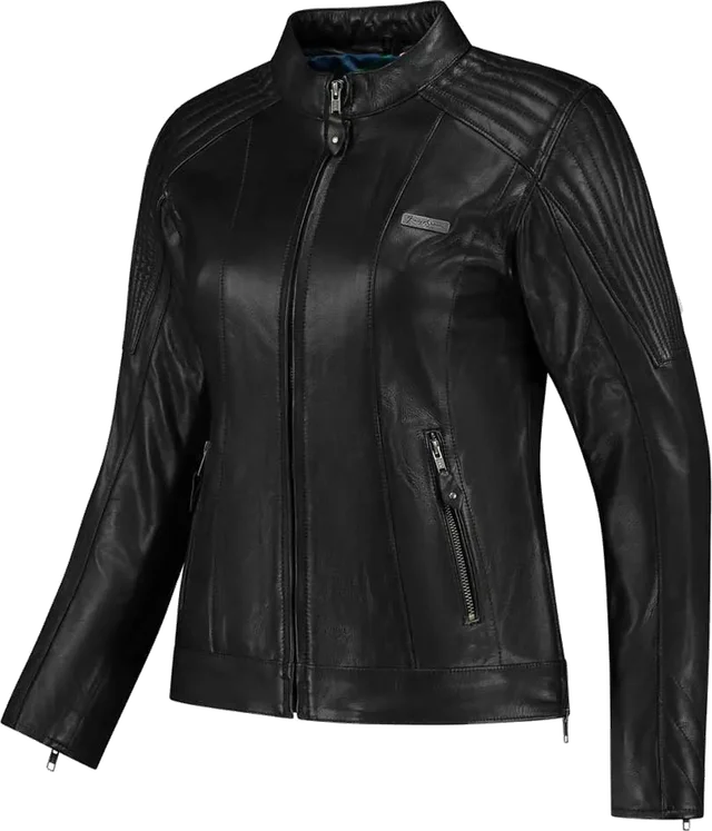 Rusty stitches Iris Leather Jacket, Black