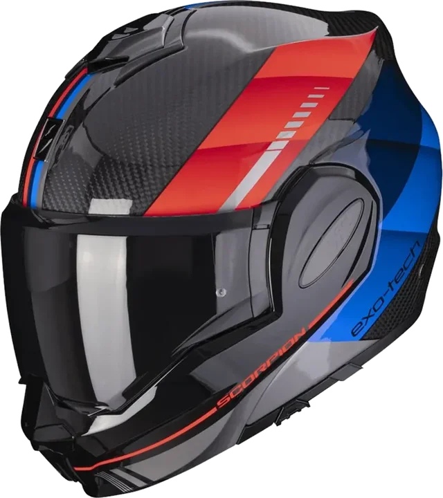 Scorpion Exo-tech Evo Carbon Genus Modular Helmet, Black / Blue / Red