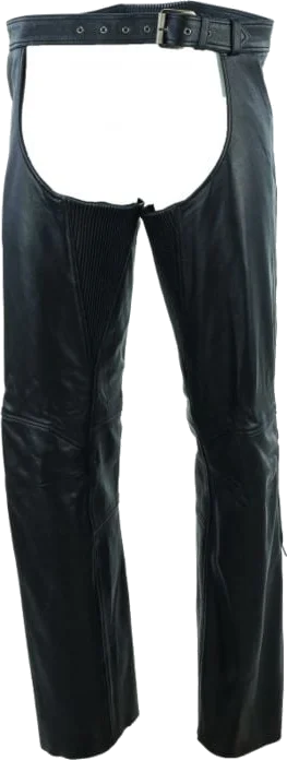 Kuryakyn Plains Leather Chaps, Black