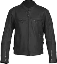 NEXO Sports Fighter Leather Cruiser Jacket, black