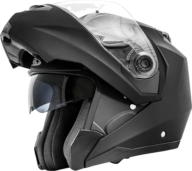 Proyou DP998 Flip Front Helmet Matt Black, Matt Black