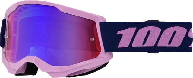100% Strata 2 Motocross Goggles, blue/red