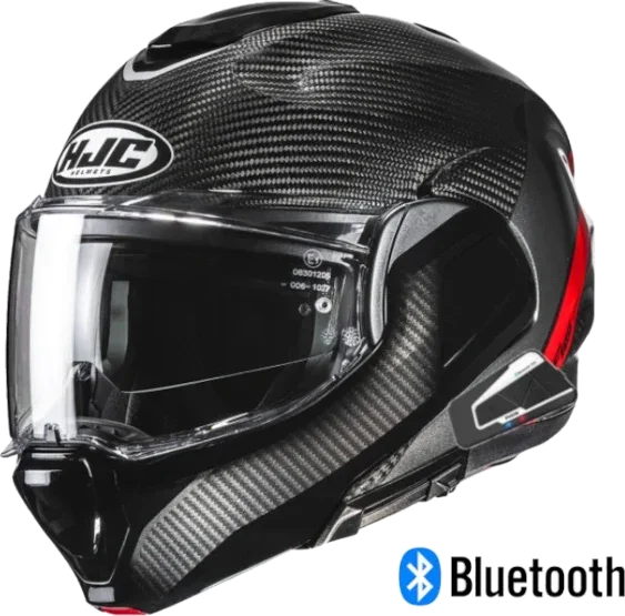 HJC F100 Modular Bluetooth Helmet Carbon Stan MC1