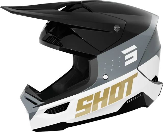 Shot Furious League Motocross Helmet, Black/Grey/White