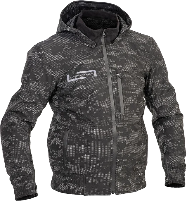 Lindstrands Frisen Jacket Black Reflecting Pattern, black