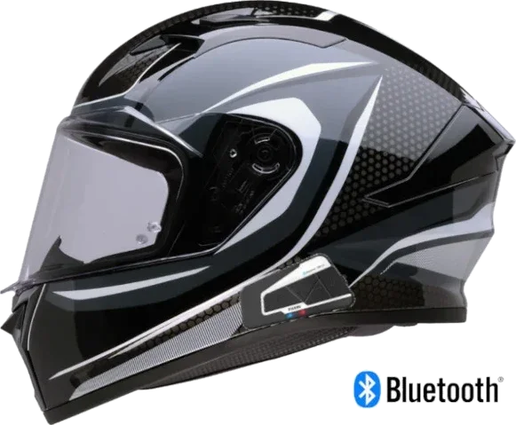 Z1R Talon Full Face Bluetooth Helmet Nighthawk Black Gray White