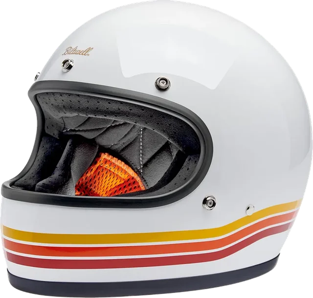 Biltwell Gringo Sunset Sprectum Full Face Helmet, Orange / White